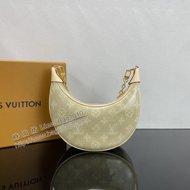 Lv路易威登2023專櫃新款Loop法棍包 LV提花帆布半月包單肩斜挎女包 M22928 ydh5118